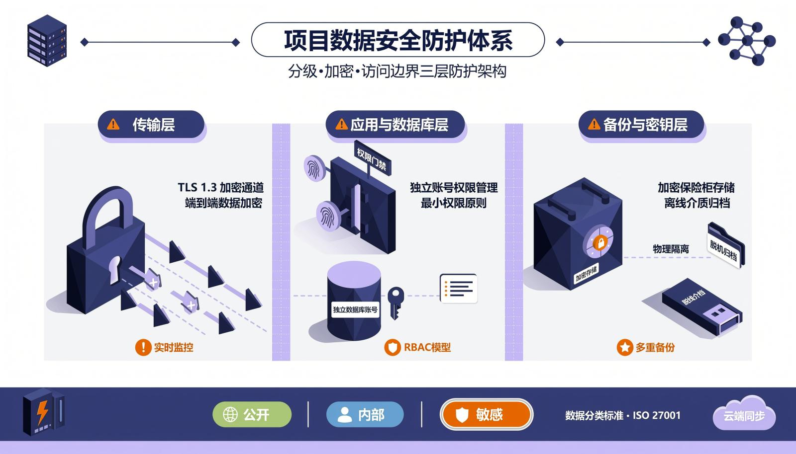 项目数据分级、加密与访问边界信息图